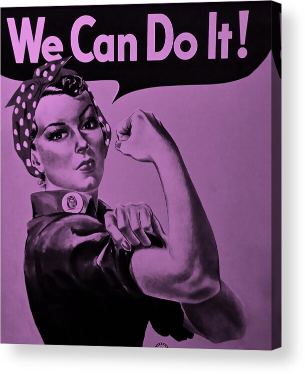 Rosie The Riveter Acrylic Print featuring the photograph ROSIE in PINK by Rob Hans