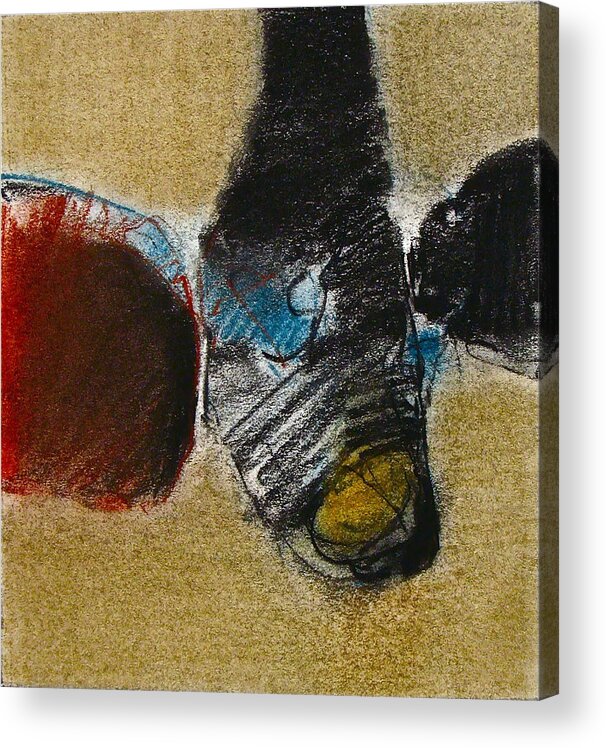 Abstract Drawing Acrylic Print featuring the drawing Sketchbook 2 pg 35 Conti Discovery by Cliff Spohn