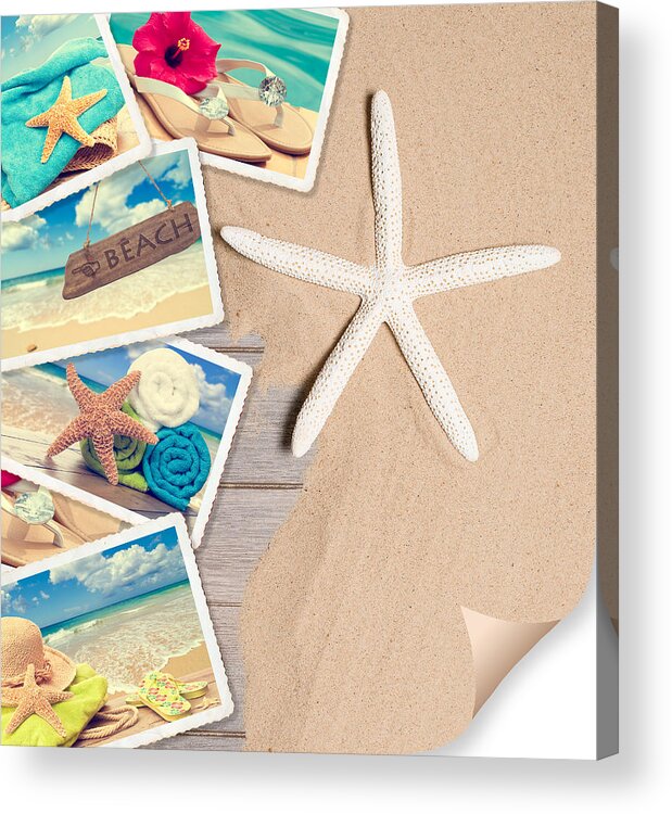 Sand Acrylic Print featuring the photograph Summer Beach Postcards by Amanda Elwell
