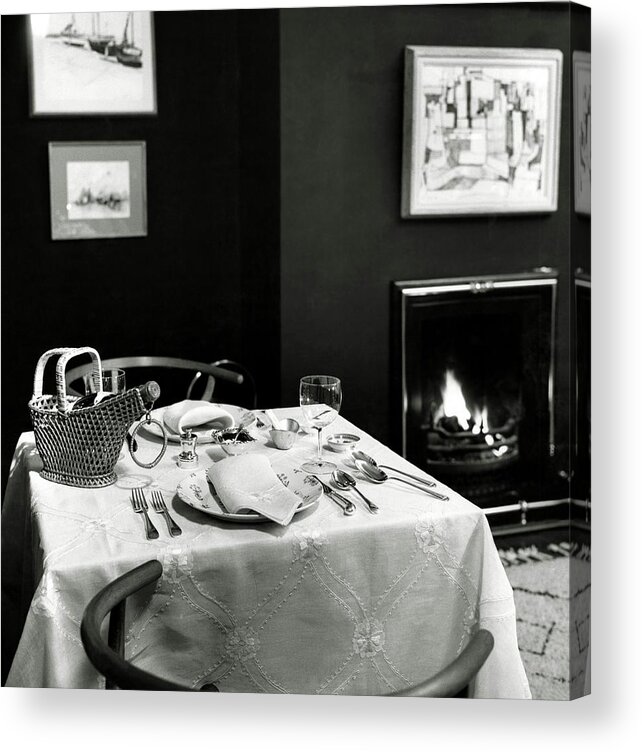 Interior Acrylic Print featuring the photograph Table Setting In Mr. And Mrs. Lewis Lapham's Home by Frances McLaughlin-Gill