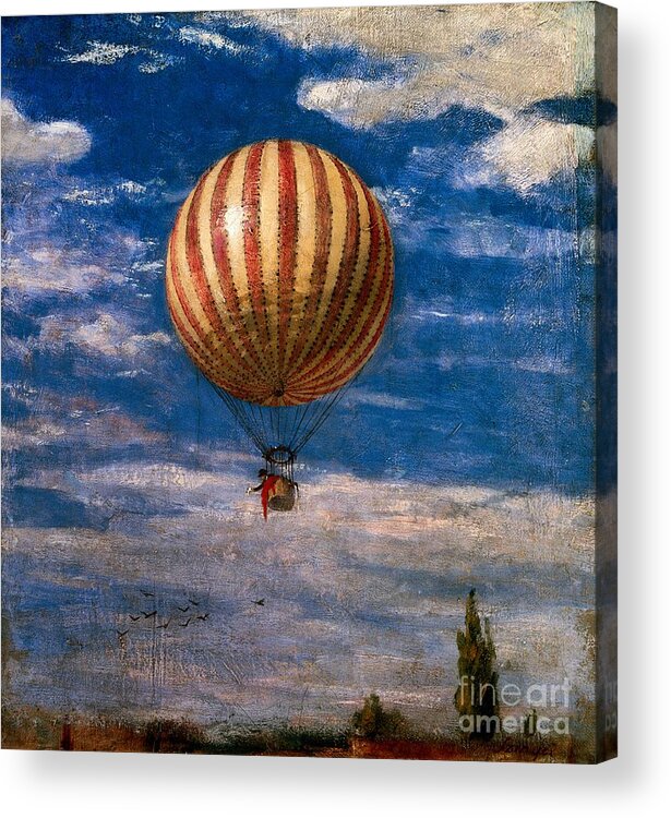 Transport Acrylic Print featuring the painting The Balloon by Pal Szinyei Merse