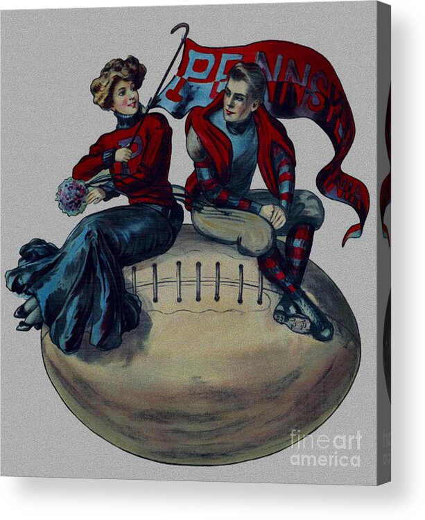 Vintage Acrylic Print featuring the digital art Vintage College Football Poster by Vintage Collectables