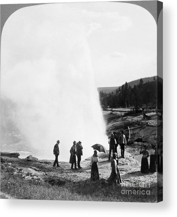 1907 Acrylic Print featuring the photograph Yellowstone Park: Geyser #3 by Granger