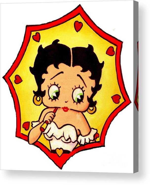 betty boop full size walking umbrella with two different Betty Boop pictures 