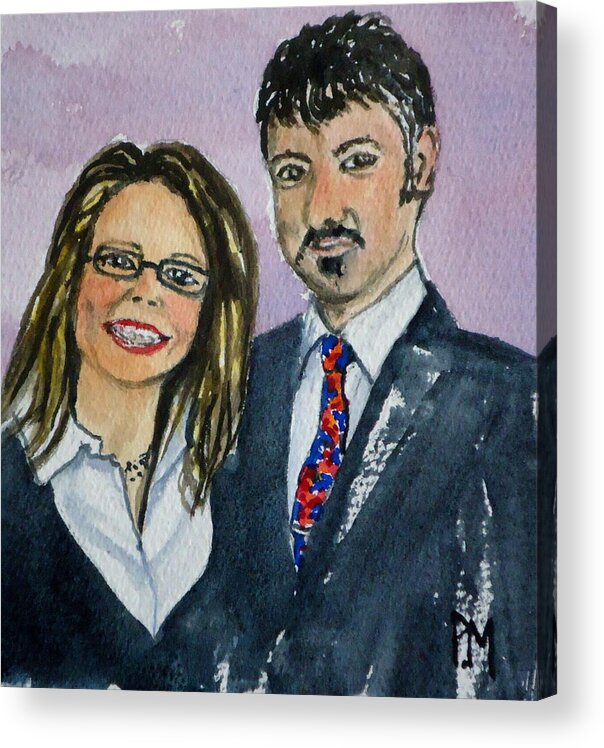 Portrait Acrylic Print featuring the painting MoJo and Pete by Pete Maier
