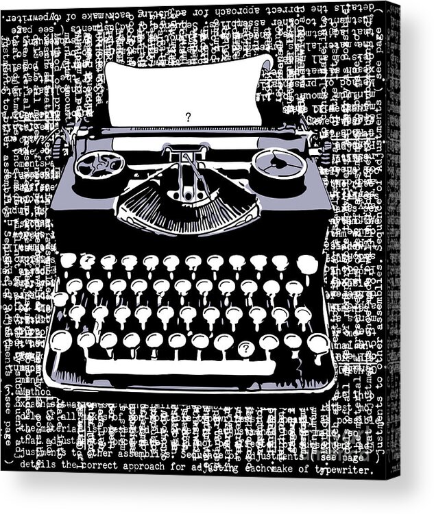 Typewriter Acrylic Print featuring the digital art Typography by Laura Brightwood