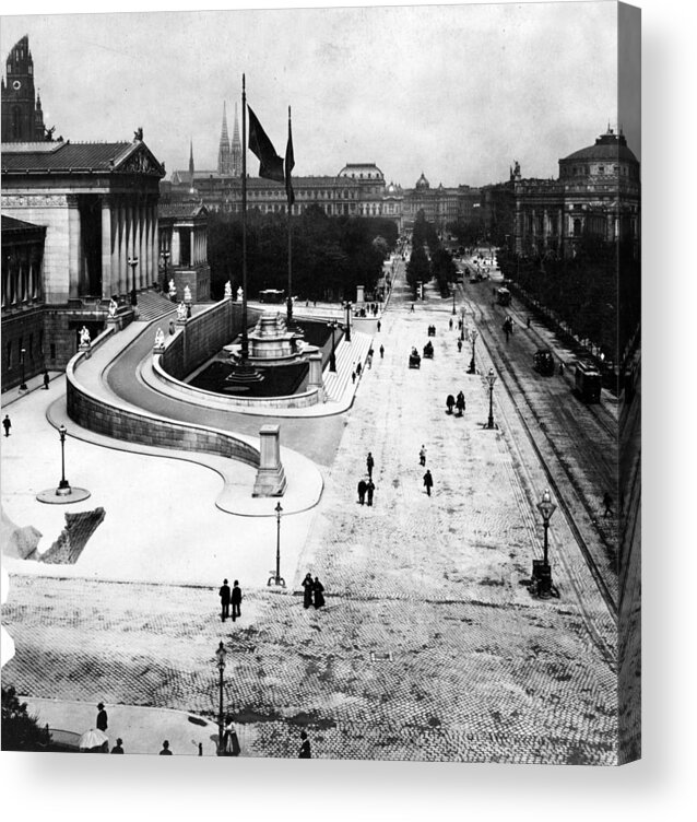 Austria Acrylic Print featuring the photograph Vienna Austria - Franzens-Ring - c 1902 by International Images