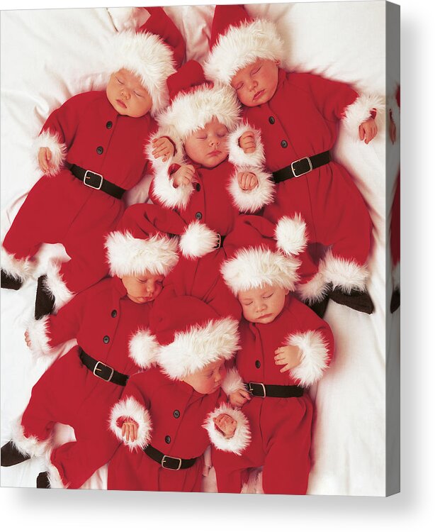 Holiday Acrylic Print featuring the photograph Sleepy Santas by Anne Geddes