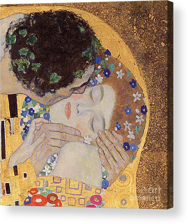 Klimt Acrylic Print featuring the painting The Kiss by Gustav Klimt