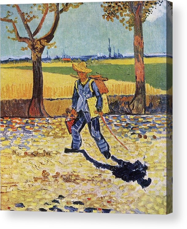 Painter On His Way To Work Acrylic Print featuring the painting The Painter on His Way to Work #1 by Vincent van Gogh
