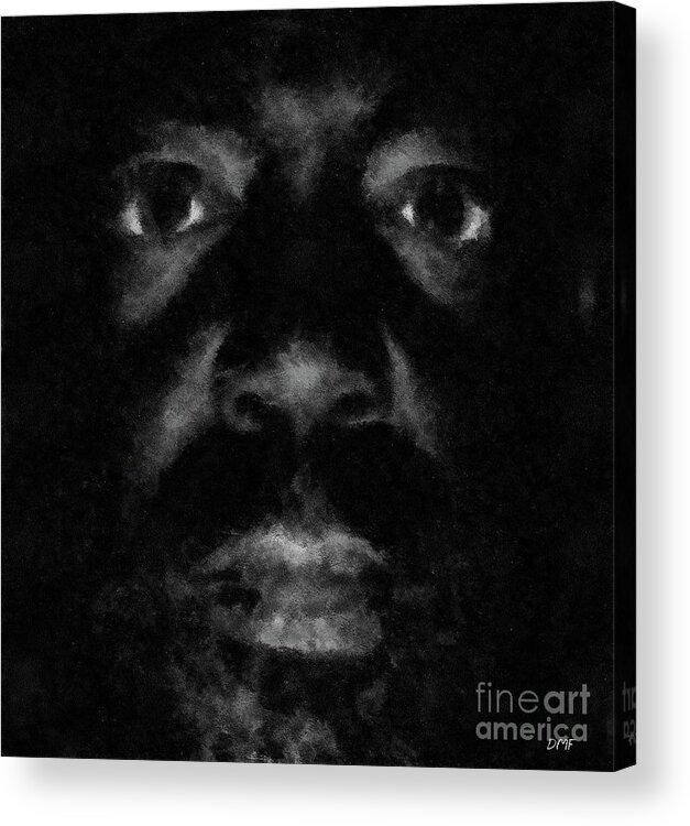 Portraits Acrylic Print featuring the drawing A Dark Proud Man by Dragica Micki Fortuna
