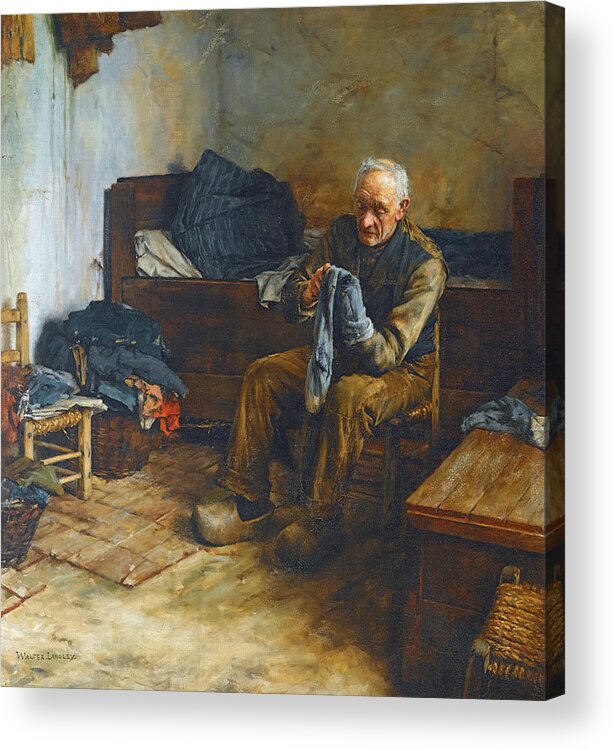 Walter Langley Acrylic Print featuring the painting A Flemish Peasant by Walter Langley