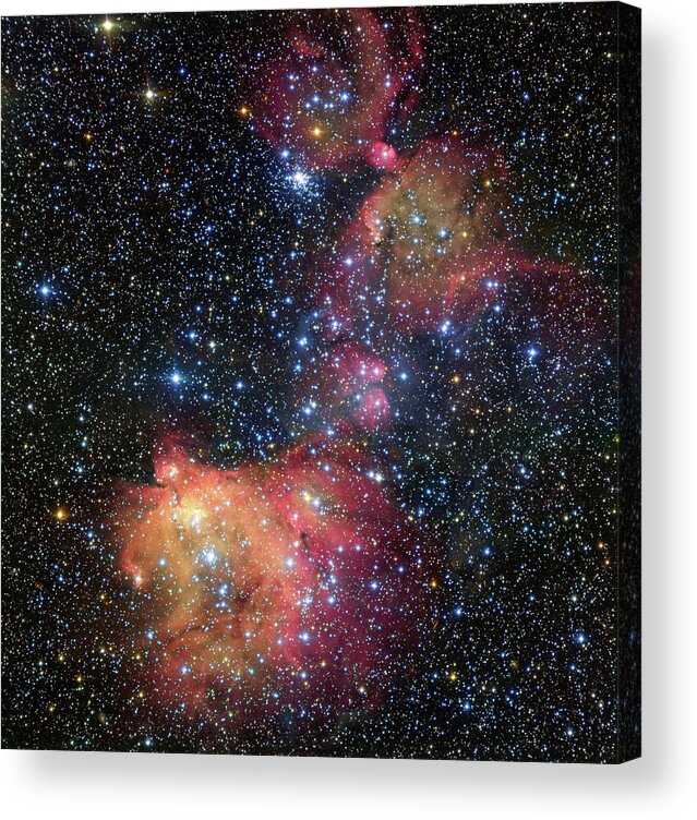 Eso Acrylic Print featuring the photograph A Glowing Gas Cloud in the Large Magellanic Cloud by Eric Glaser
