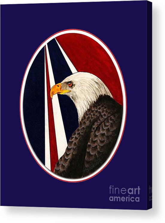Eagles Acrylic Print featuring the painting Bald Eagle T-shirt by Herb Strobino