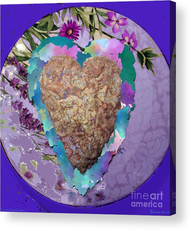Heart Acrylic Print featuring the photograph Cashew Heart Cookie by Mars Besso