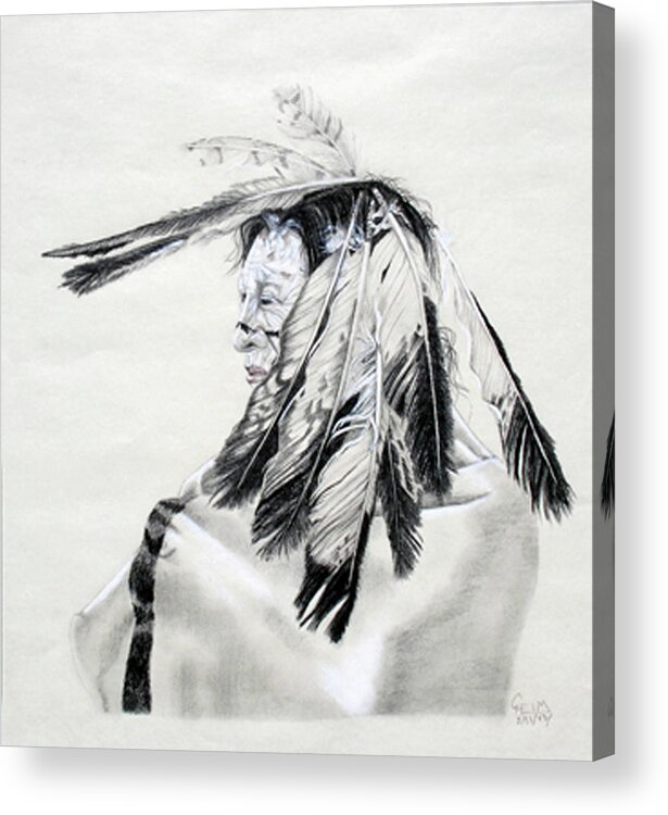 Chief Acrylic Print featuring the drawing Chief by Mayhem Mediums
