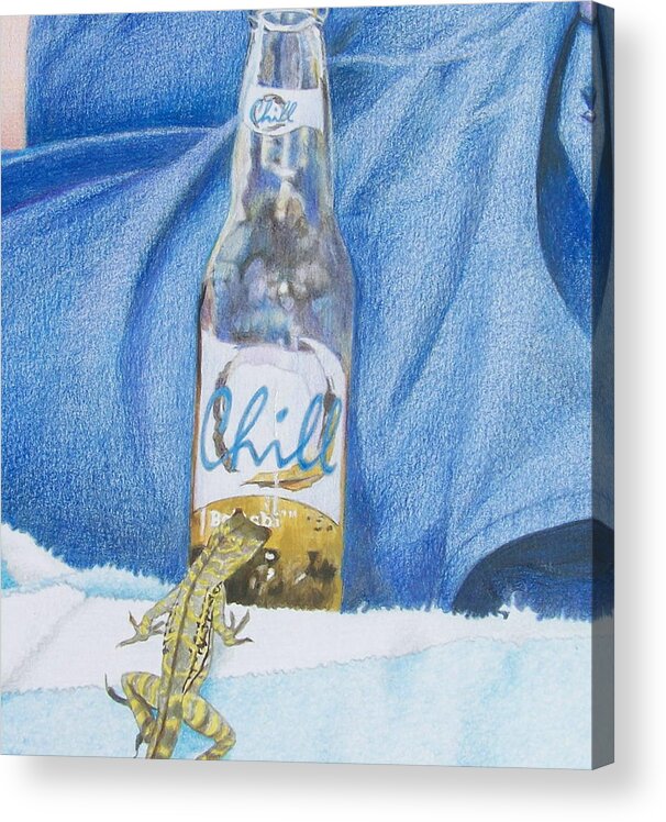 Blue Acrylic Print featuring the mixed media Chill by Constance DRESCHER