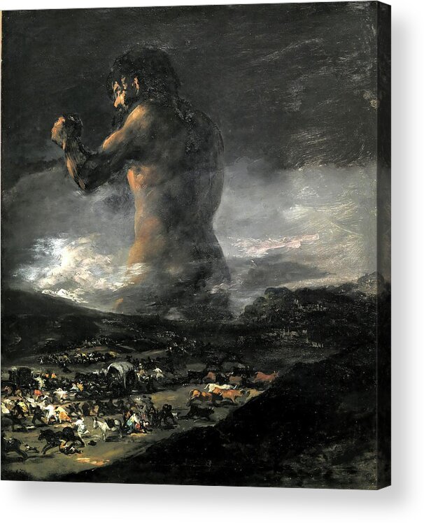 Francisco De Goya Acrylic Print featuring the painting Colossus by Francisco de Goya