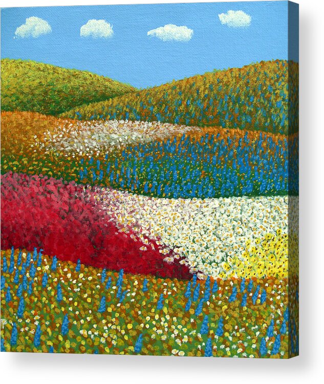 Landscape Painting Acrylic Print featuring the painting Fields of Flowers by Frederic Kohli