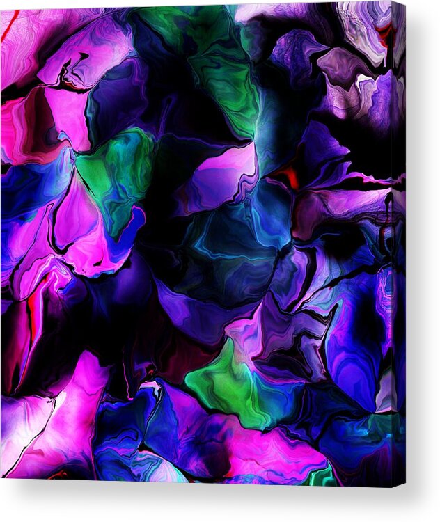  Fine Art Acrylic Print featuring the digital art Floral Expressions 080616-2 by David Lane