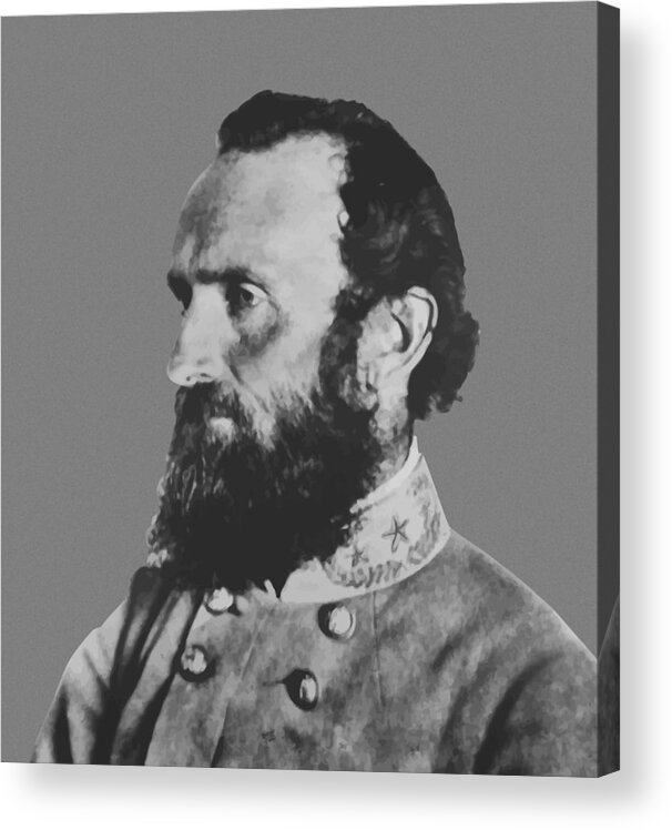 Stonewall Jackson Acrylic Print featuring the painting General Stonewall Jackson Profile by War Is Hell Store