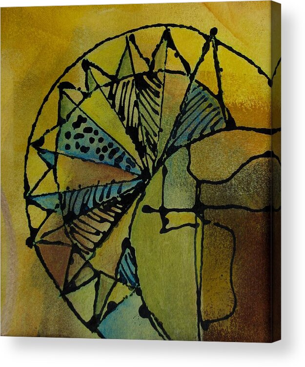 Abstract Acrylic Print featuring the painting Going in Circles by Louise Adams