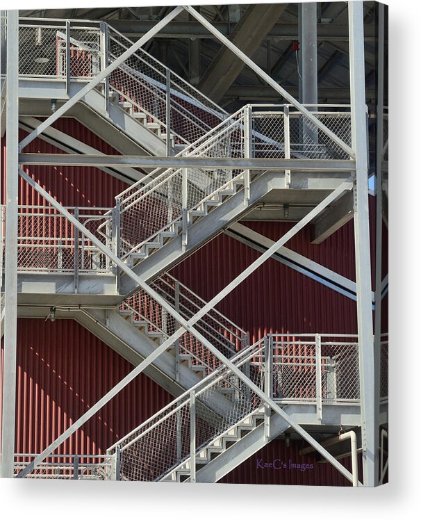 Metal Stairs Acrylic Print featuring the photograph Going Up by Kae Cheatham