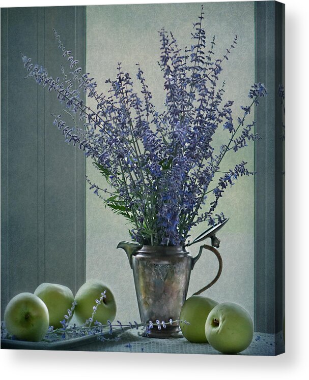 Still Life Acrylic Print featuring the photograph Green Apples in the Window by Maggie Terlecki