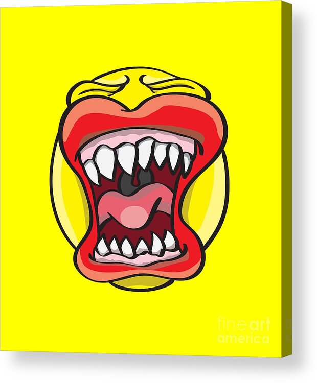 Horror Acrylic Print featuring the digital art Hungry Pacman by Jorgo Photography
