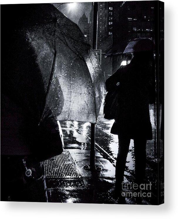 Umbrellas Acrylic Print featuring the photograph I Love a Rainy Night by Miriam Danar