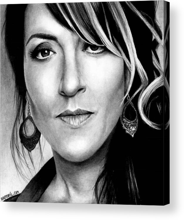 Katie Sagal Acrylic Print featuring the drawing Katie Sagal as Gemma Teller by Rick Fortson