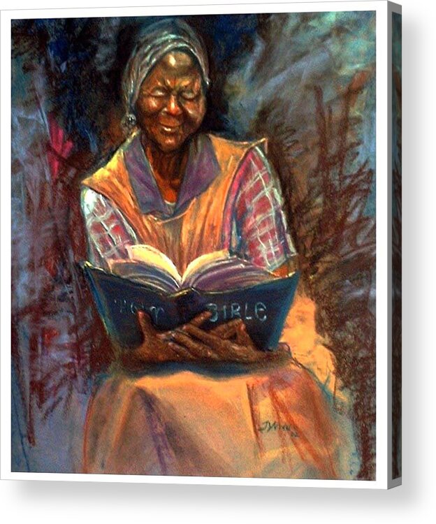 Bible Acrylic Print featuring the pastel Miss Betty by Tommy Winn
