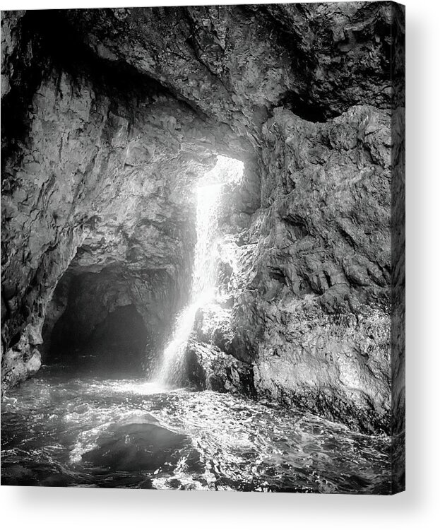 Cave Acrylic Print featuring the photograph Napali Cave Falls by Jason Wolters