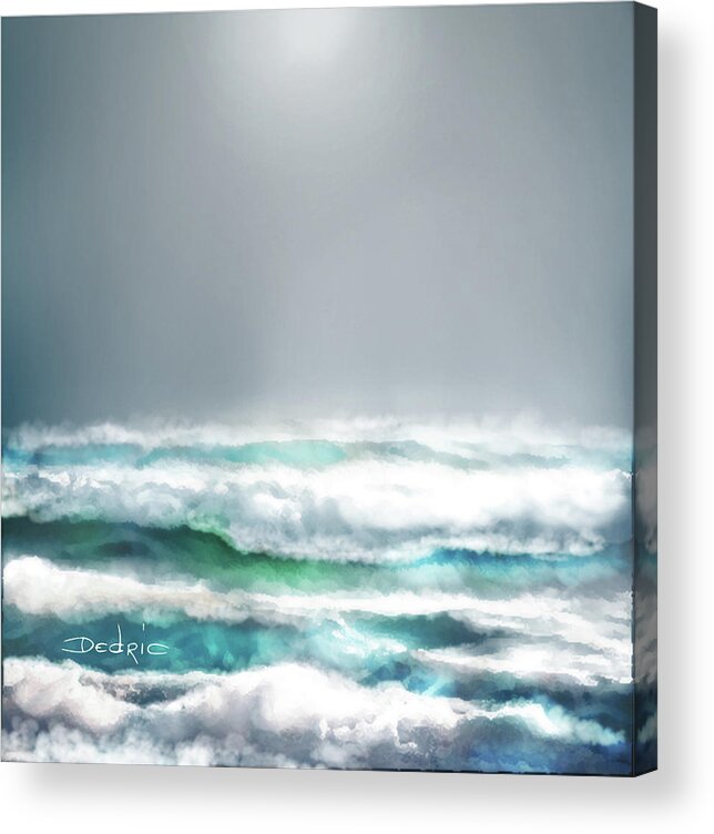 Ocean Digital Art Painting Procreate Ipad Pro Dedric Acrylic Print featuring the digital art Ocean by Dedric Artlove W