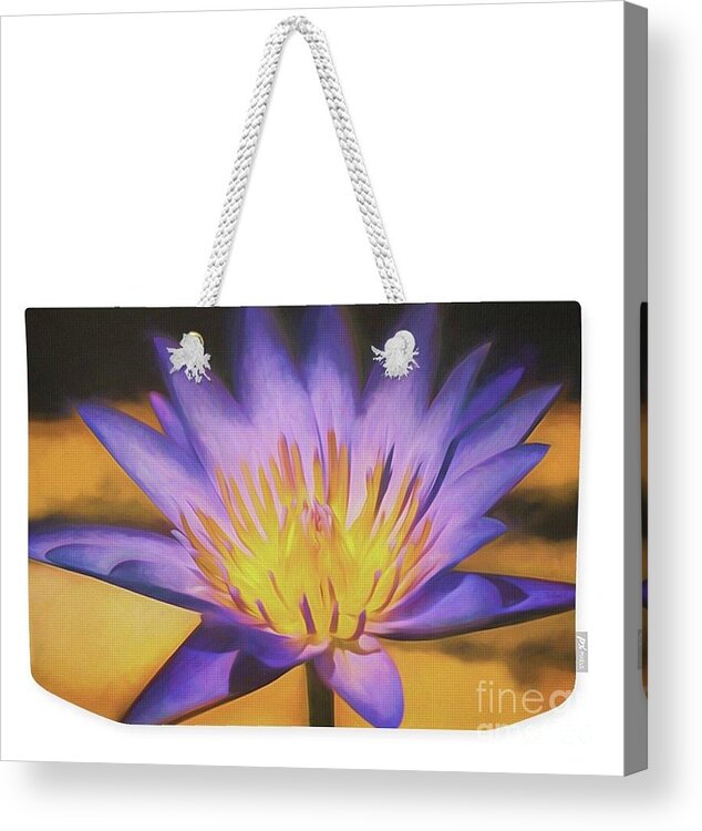 Hawaii Acrylic Print featuring the photograph Purple Lotus Tote by Teresa Wilson