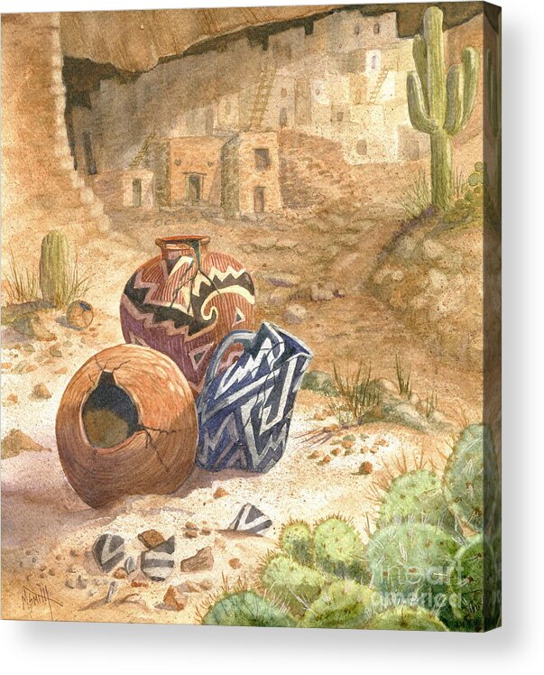 Anasazi Acrylic Print featuring the painting Remnants Of The Ancient Ones by Marilyn Smith