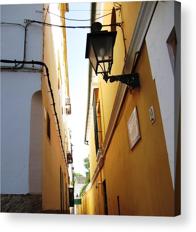 Seville Acrylic Print featuring the photograph Seville Narrow Streets II Spain by John Shiron