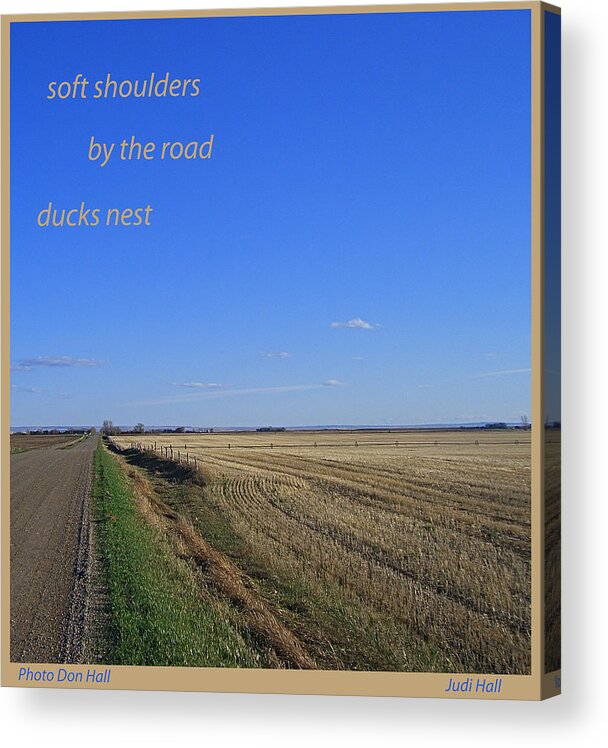 Poetry Acrylic Print featuring the digital art Soft Shoulder Spring Haiga by Judi and Don Hall