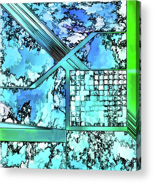 Linda Brody Acrylic Print featuring the digital art Stained Glass Window Abstract 3 by Linda Brody