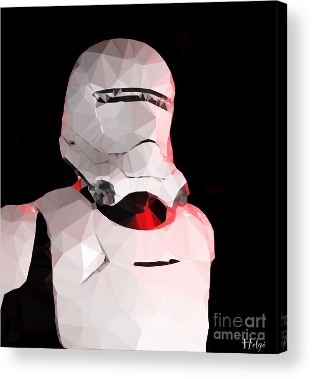 Stormtrooper Acrylic Print featuring the digital art StormTrooper Next Gen by HELGE Art Gallery