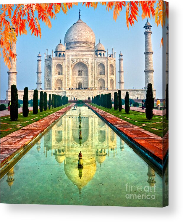 India Acrylic Print featuring the photograph Taj Mahal - India by Luciano Mortula