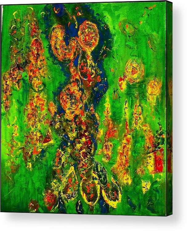 Contemporary Paintings Acrylic Print featuring the painting The Effusion by Chitra Ramanathan