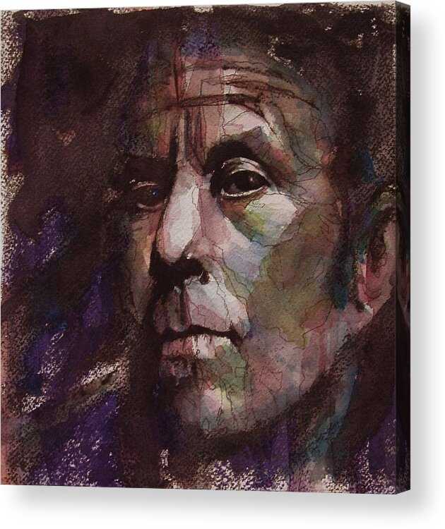 Tom Waits Acrylic Print featuring the painting Tom Waits Art by Paul Lovering