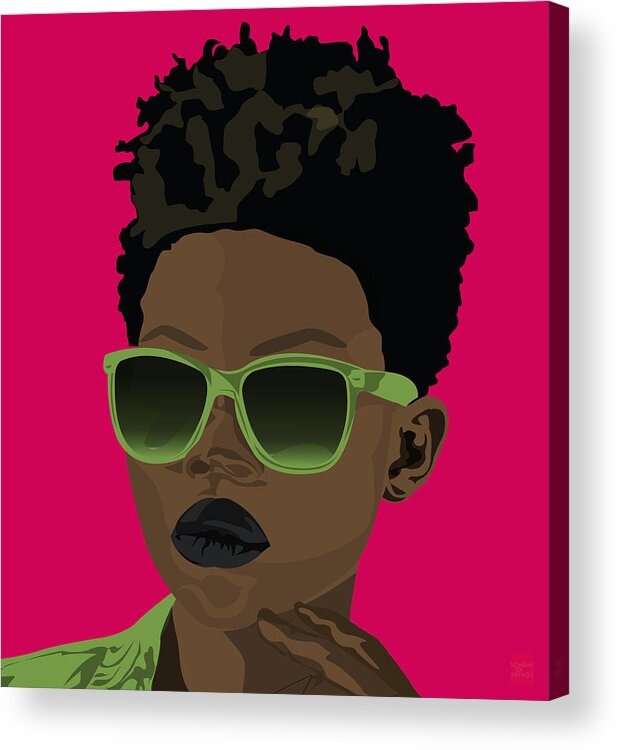 Green Acrylic Print featuring the digital art Too Hot by Scheme Of Things Graphics