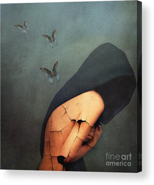 Emotive Acrylic Print featuring the painting Torment by Jacky Gerritsen