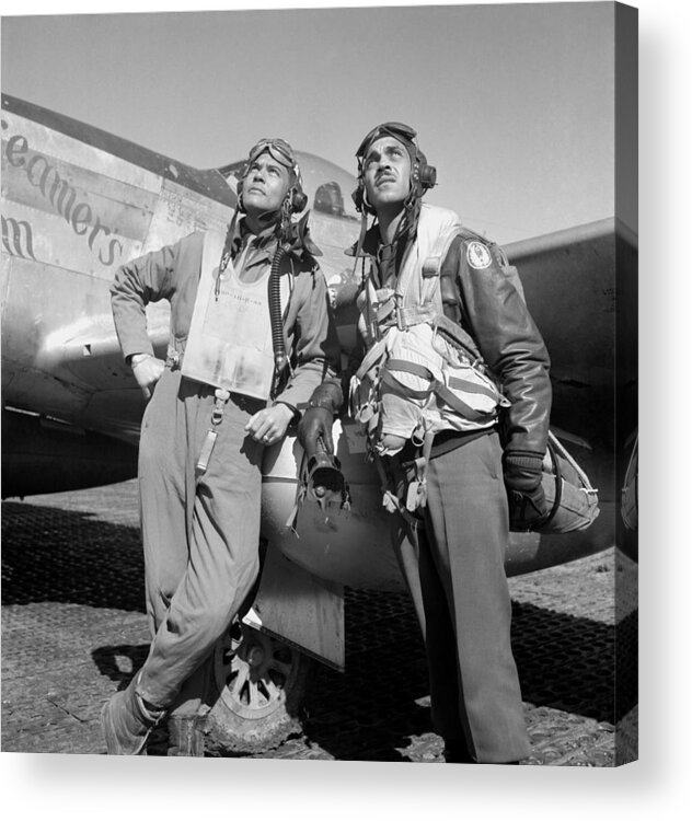 Benjamin Davis Acrylic Print featuring the photograph Tuskegee Airmen by War Is Hell Store