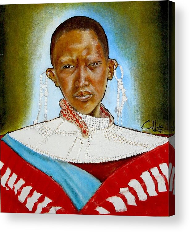 Maasai Women Acrylic Print featuring the painting Ull Lukt Nanu by G Cuffia