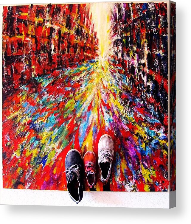 Energy Art Acrylic Print featuring the painting We Can Do It by Helen Kagan