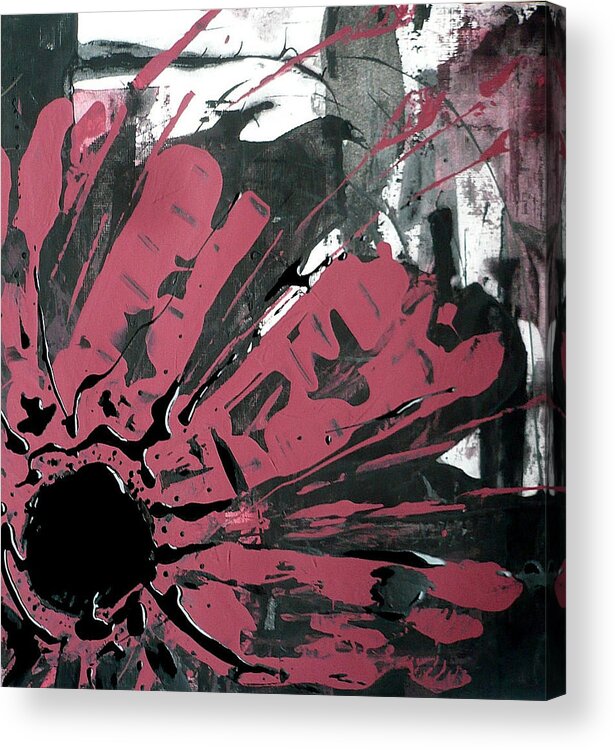 Flower Acrylic Print featuring the painting Wild Flower Abstract by 'REA' Gallery