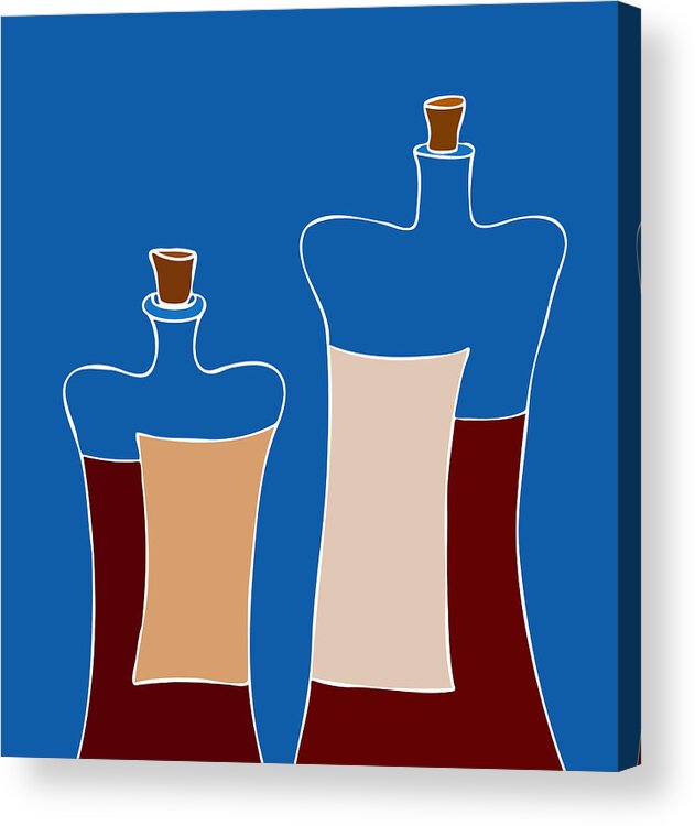 Frank Tschakert Acrylic Print featuring the painting Wine Bottles by Frank Tschakert